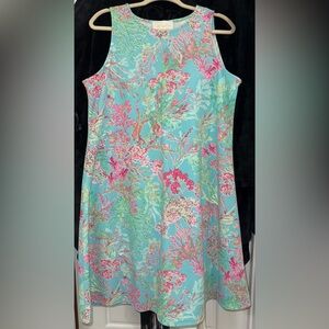 Pappagallo Pink and Aqua Floral Dress
